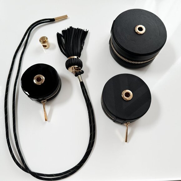 RICHARD MILLE Leather Travel Watch Case Jewelry Watch Roll Black Gold Strap Cord - Picture 11 of 16